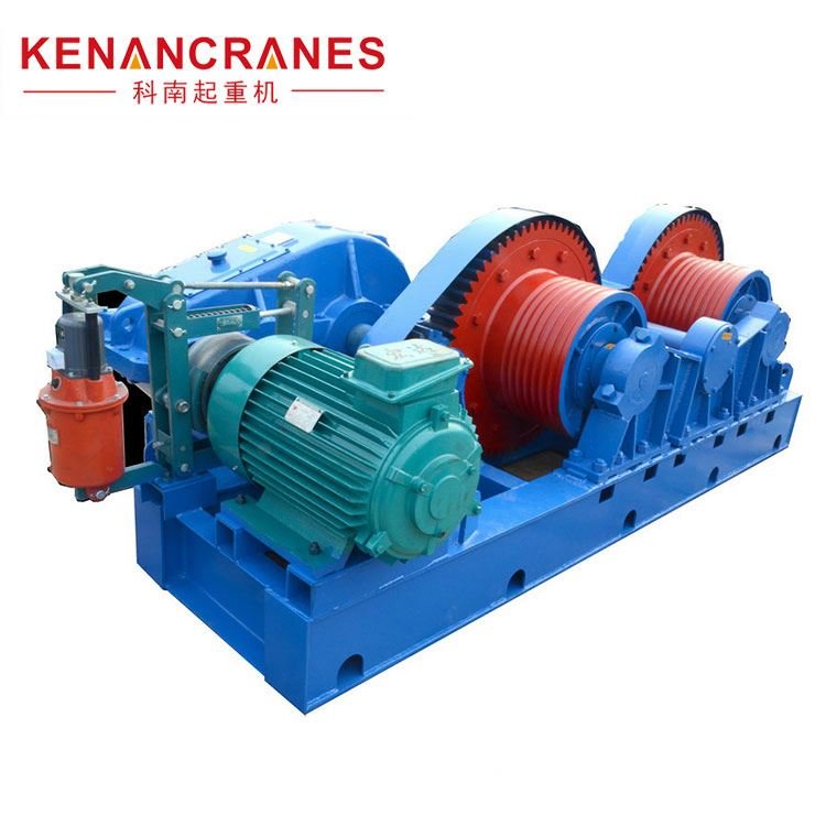 Double Drum Motor Cable Pulling Machine 1 2 5 10 Ton Power Horizontal Electric Hoist Winch