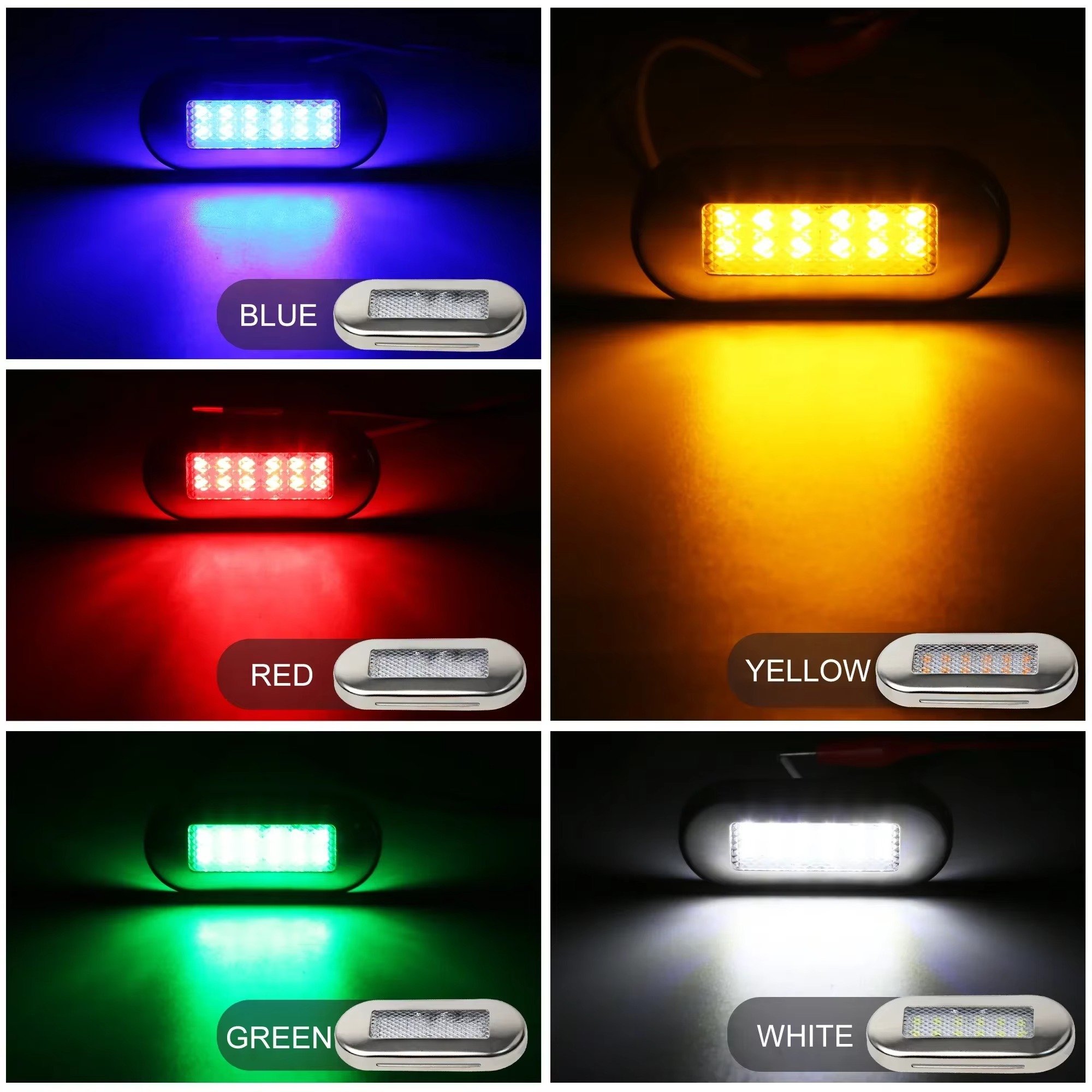 12-24V Boat Marine Lights Navigation Waterproof Lamp LED Side Marker Indicator for Car Truck Trailer Yacht Caravan Van