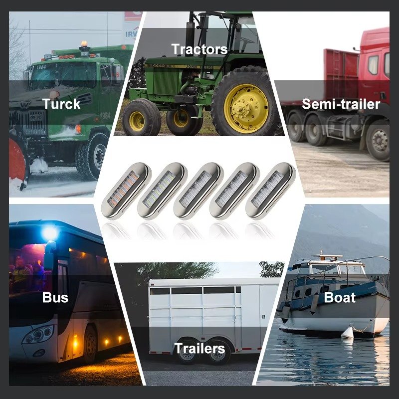 12-24V Boat Marine Lights Navigation Waterproof Lamp LED Side Marker Indicator for Car Truck Trailer Yacht Caravan Van
