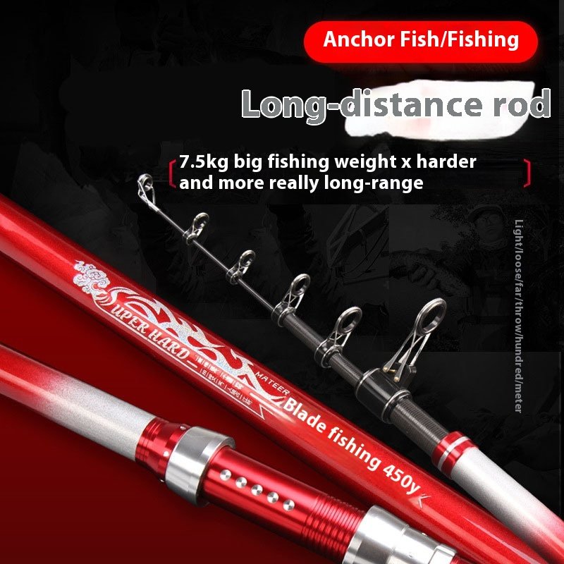 Quanhong Carbon Hard Sea Rod Long-Distance Casting Slow Action Fishing Rod for Carp Bass Anchor Sea Rod