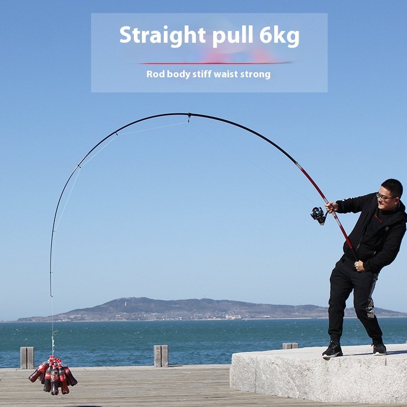 Quanhong Carbon Hard Sea Rod Long-Distance Casting Slow Action Fishing Rod for Carp Bass Anchor Sea Rod