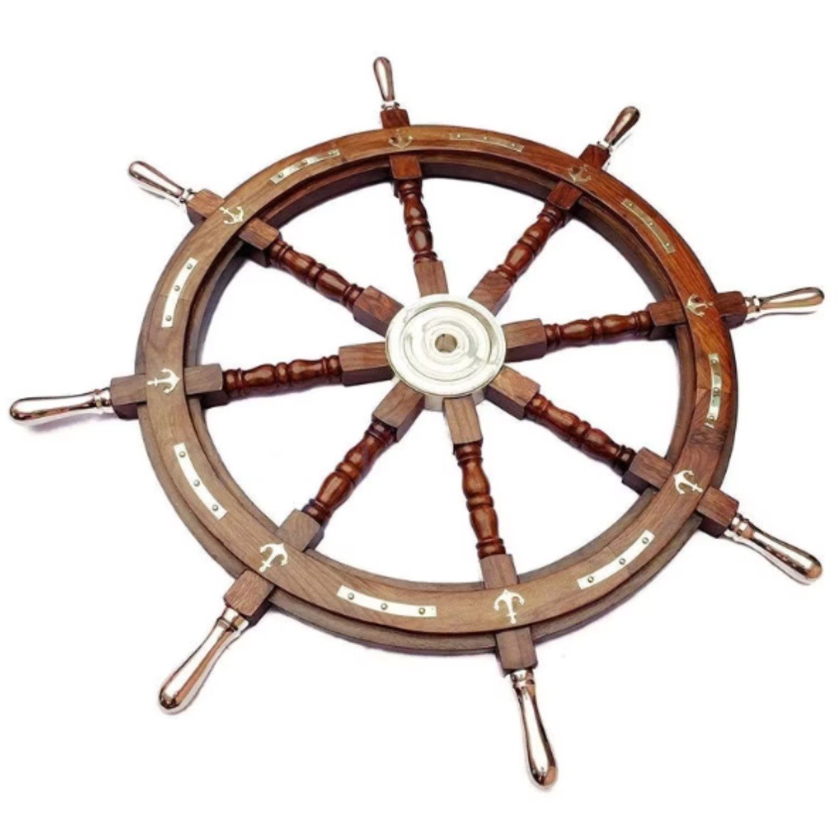 Unique Style Wooden Ship Wheel Handmade Marine for Home Decoration Best Rounded Hanging Decorative Item for Hotels Home