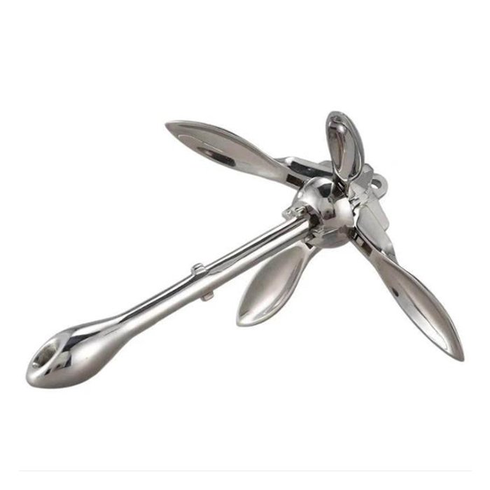 Boat Anchor 316 Stainless Steel Folding Bruce Plough Danforth Type Anchor Grapnel Marine