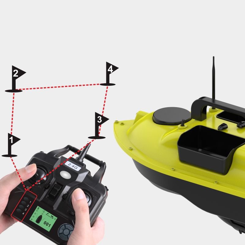 Factory D18B 16 GPS Positioning Points 3 Hoppers Light RC Toy Boats Yacht Outdoor Speedboat Bait Boat Carp Fishing