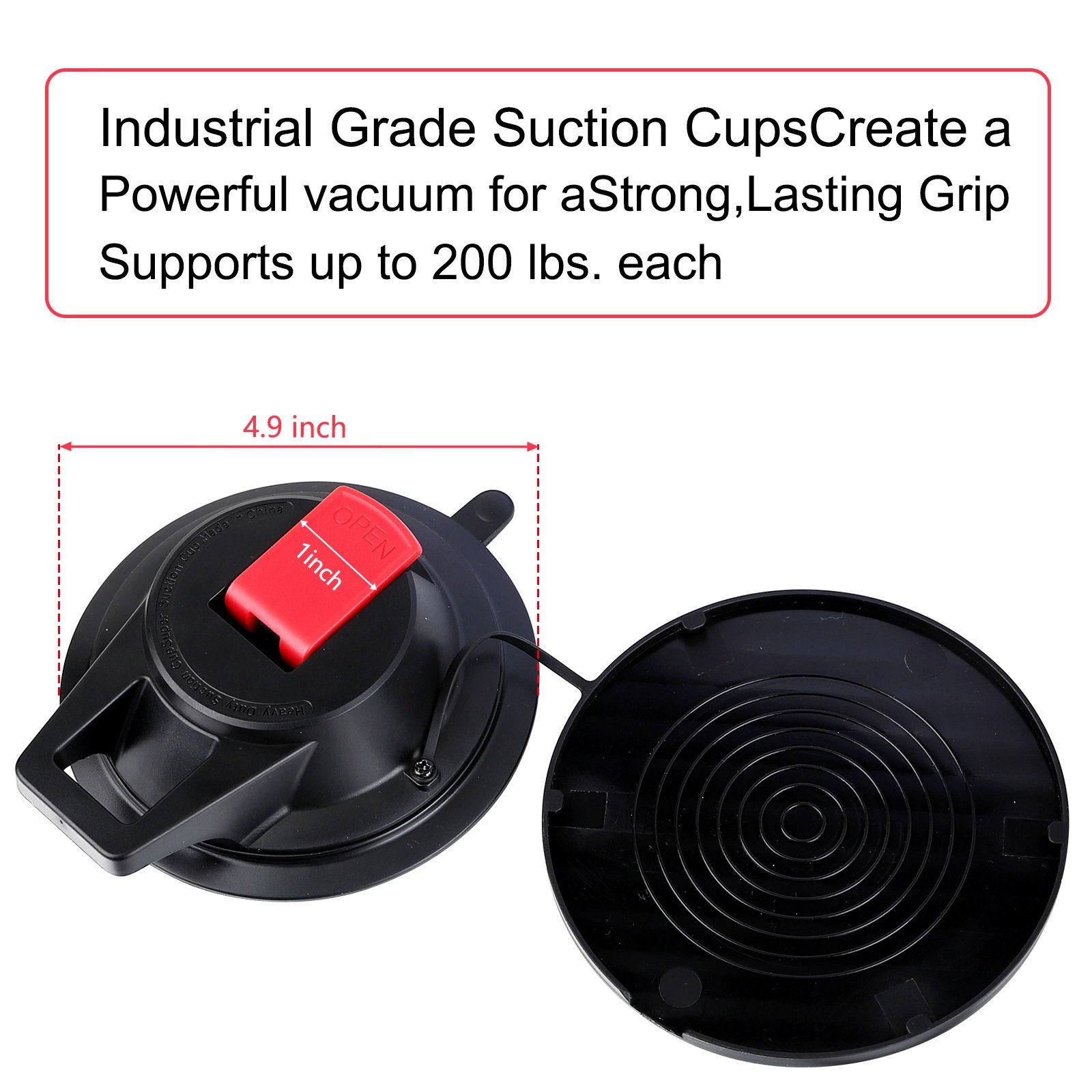 Vacuum Anchor Hook Strong Suction Cup for Tent Car Awning Boat Camping Trap Bathroom Pet