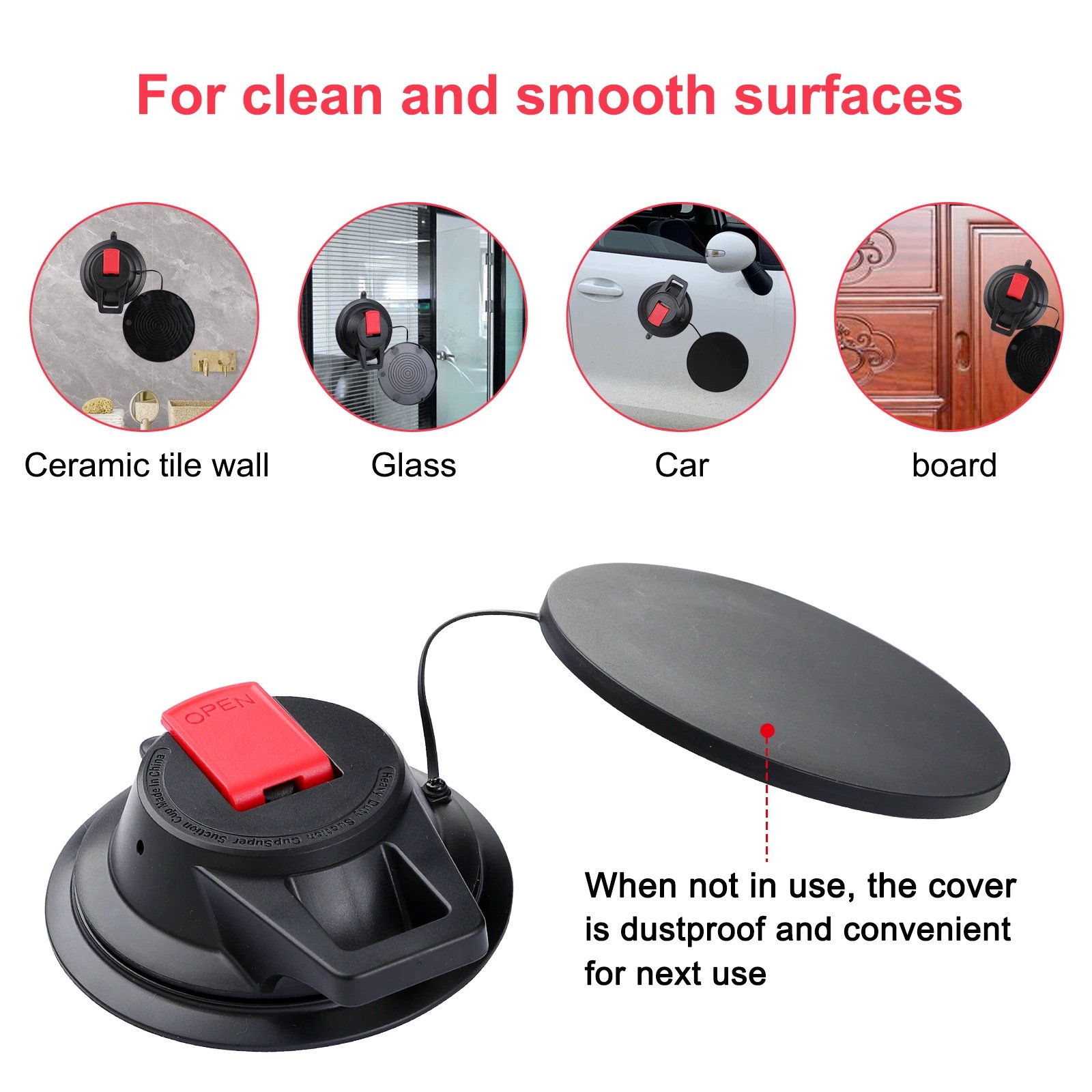 Vacuum Anchor Hook Strong Suction Cup for Tent Car Awning Boat Camping Trap Bathroom Pet