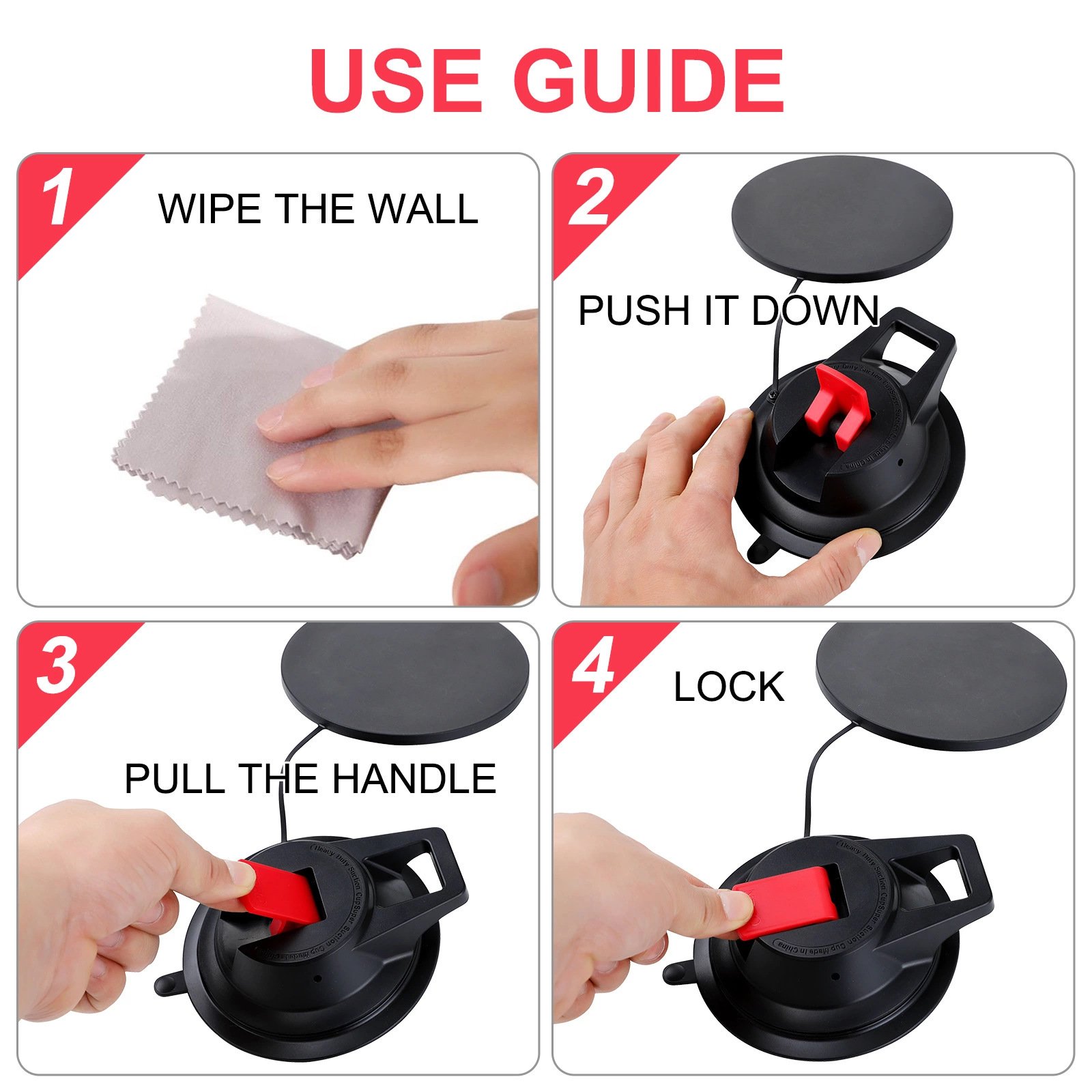 Vacuum Anchor Hook Strong Suction Cup for Tent Car Awning Boat Camping Trap Bathroom Pet