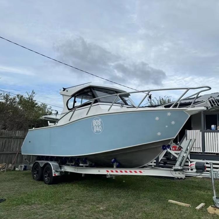 Professional 7.5m Gospel Welded Aluminium Aluminum Fishing Vessels Fishing Boat v Hull Boats for Sea