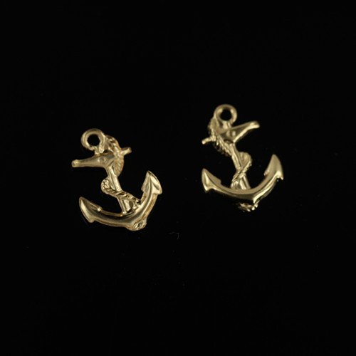 Charm Jewelry Making Supplies 14K Gold Filled Boat Anchor Key Force Pendant Diy Design Charm Earrings Necklace Bracelet