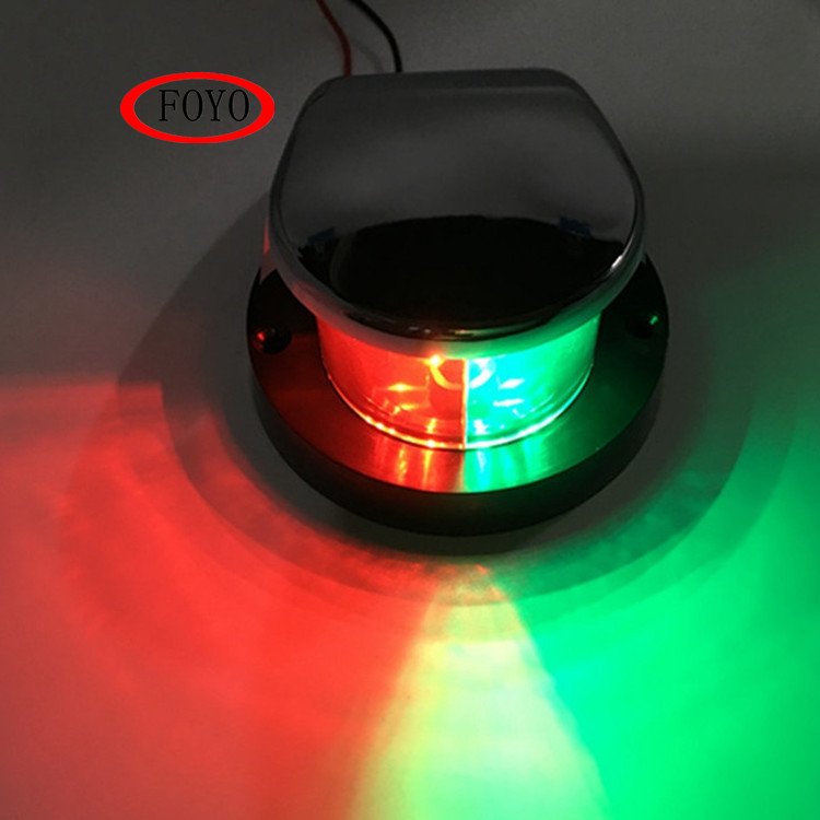 FOYO Marine Boat LED Navigation Light Bi-Color Marine Bow Light Red Green 12V Zinc Alloy