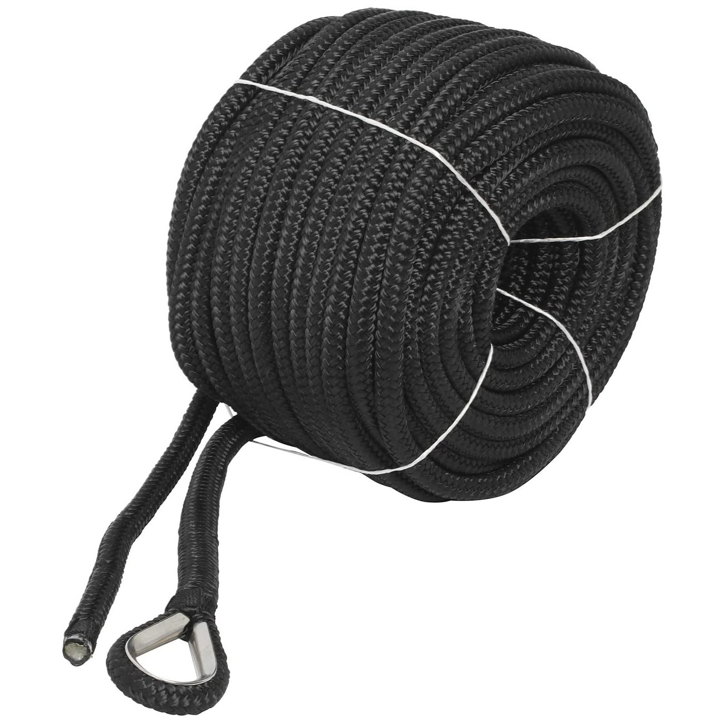 Top Sale Marine Grade Flat Rope Reel for Anchoring and Mooring Lines Double Braided Types Mooring Ropes Black White