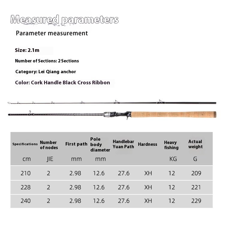 Quanhong Handle Fishing Rod Medium Thunder Heavy Thunder Grass Hole Anchor Long Casting Water Drop Wheel Rod Fishing
