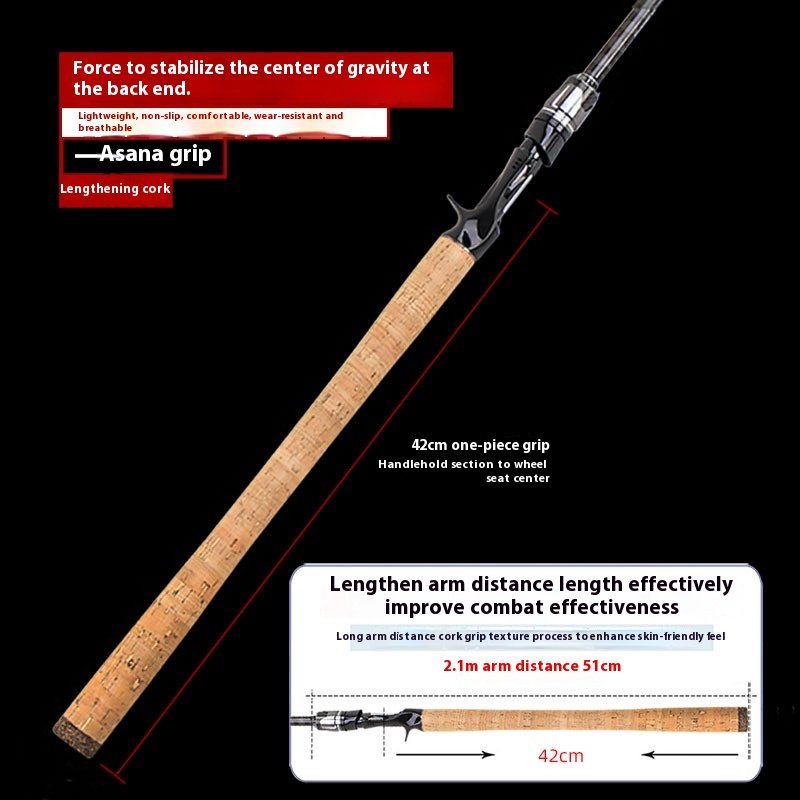 Quanhong Handle Fishing Rod Medium Thunder Heavy Thunder Grass Hole Anchor Long Casting Water Drop Wheel Rod Fishing