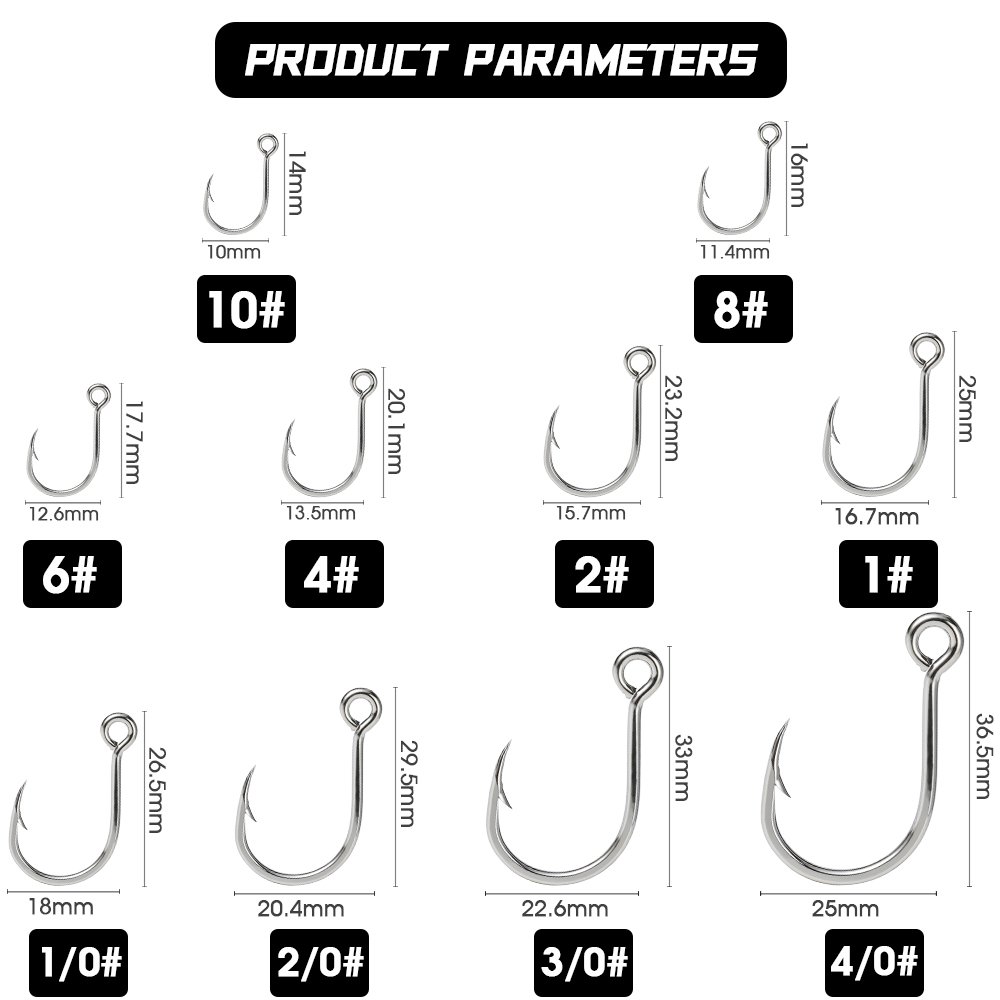 High Carbon Steel Circle Hook for Bass Large Hole Sea Fishing Gear Anti-Seawater Corrosion Boat Anchor for River Fishing