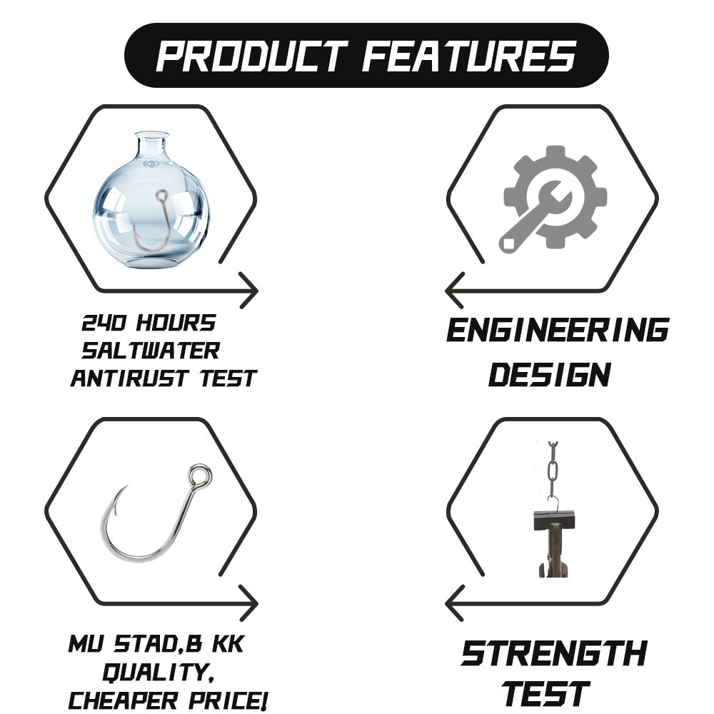 High Carbon Steel Circle Hook for Bass Large Hole Sea Fishing Gear Anti-Seawater Corrosion Boat Anchor for River Fishing