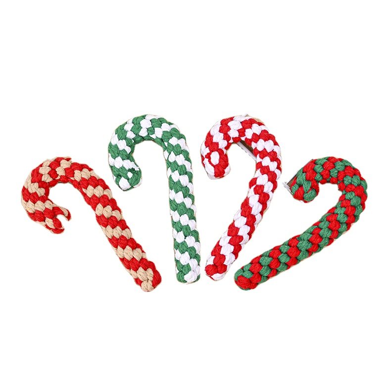 2024 Pet Dog Toys Christmas Series Cotton Rope Woven Animal Shape Animal Set (White Flower Snowman