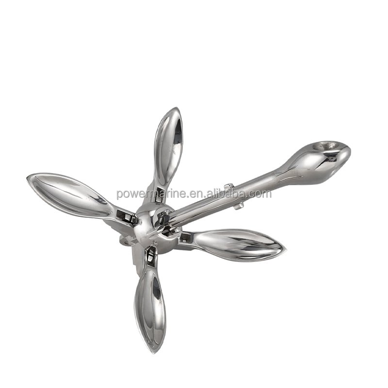 Boat Anchor 316 Stainless Steel Folding Bruce Plough Danforth Type Anchor Grapnel Marine