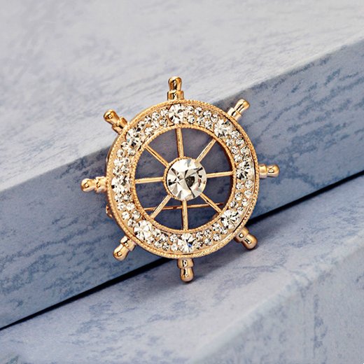 Custom logo Clothing Retro Accessories Boat Anchor Brooch Rudder Lapel Pins Breastpin