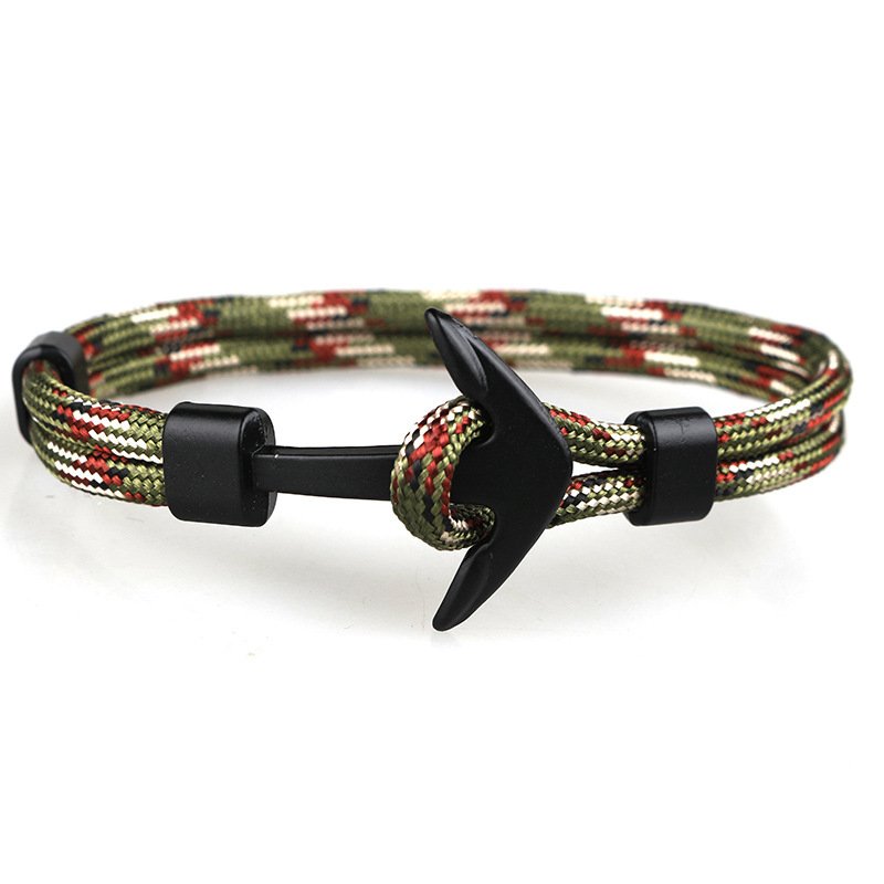 New Products 2024 Silver Handmade Anchor Rope Bracelet Vintage Wristband Bracelet