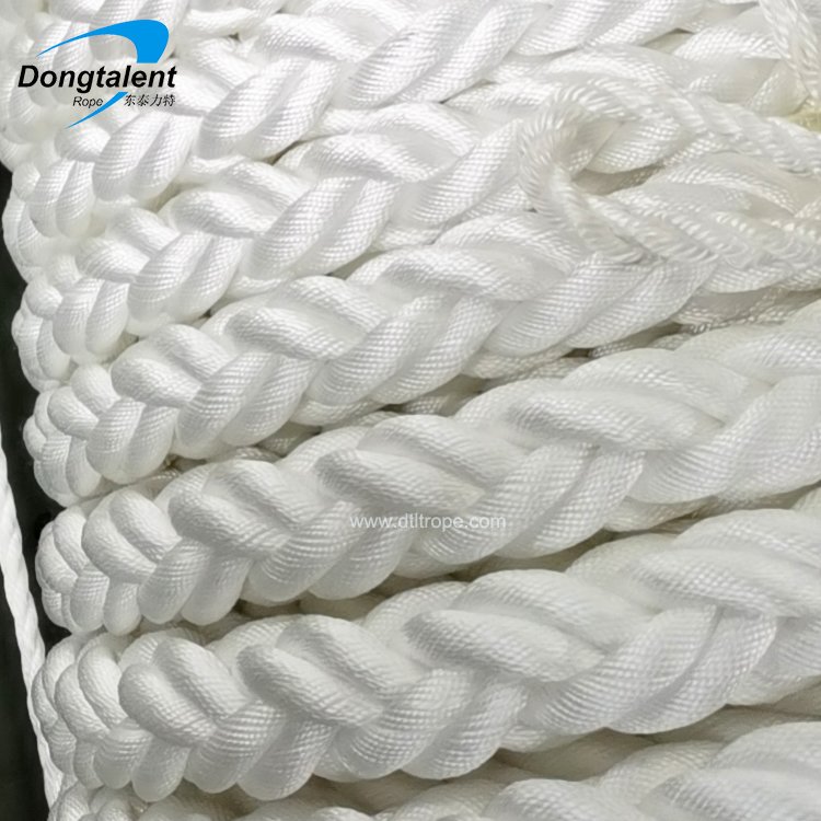 High Strength 8 Strand 12 Strand 24 Strand 80mm Mooring Anchor Rope pp Material Boat Nylon Rope White Color