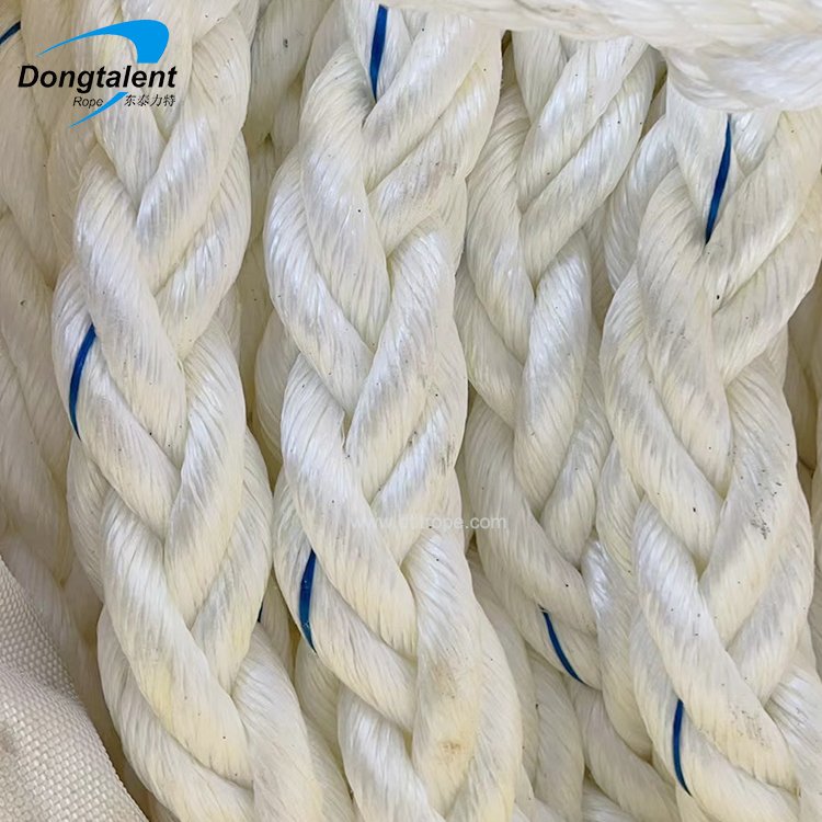 High Strength 8 Strand 12 Strand 24 Strand 80mm Mooring Anchor Rope pp Material Boat Nylon Rope White Color