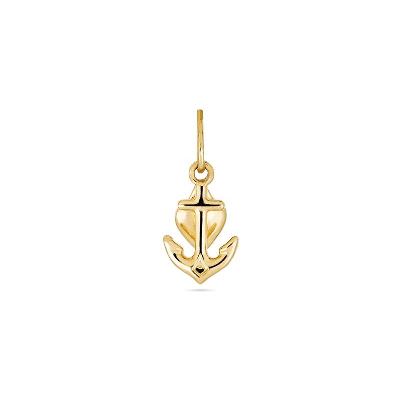 Gemnel Latest 925 Silver Voyage Trendy Boat Anchor Charms 14K Gold Daily Wear Polished Drop Necklace