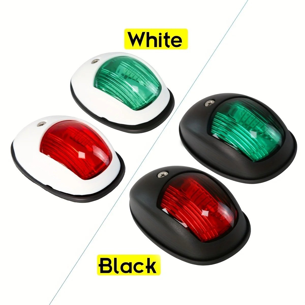 LED Navigation Lights Red Green 8 LED Navigation Lights DC10V-30V Marine Bow Light Lamp for Boat Pontoon