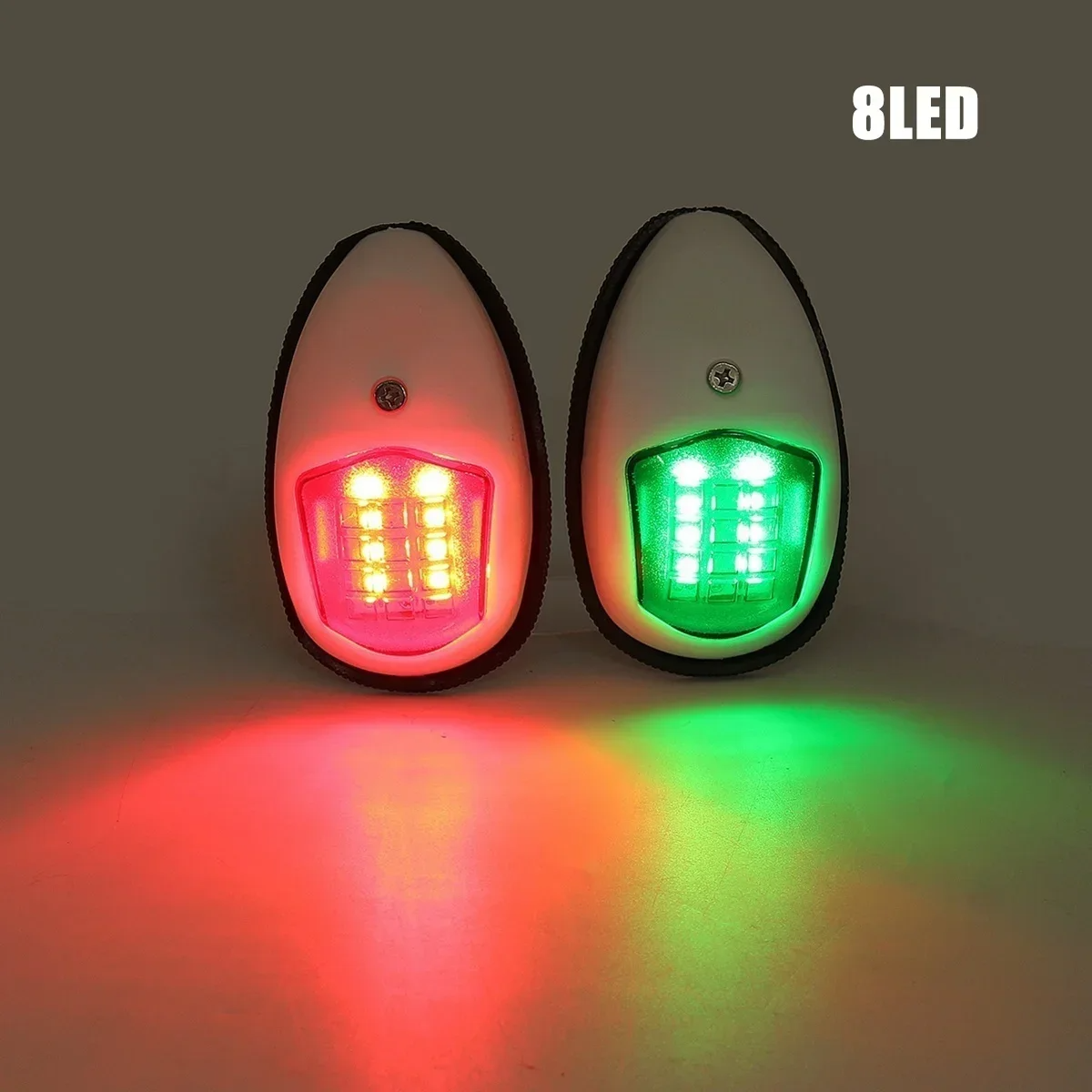 LED Navigation Lights Red Green 8 LED Navigation Lights DC10V-30V Marine Bow Light Lamp for Boat Pontoon