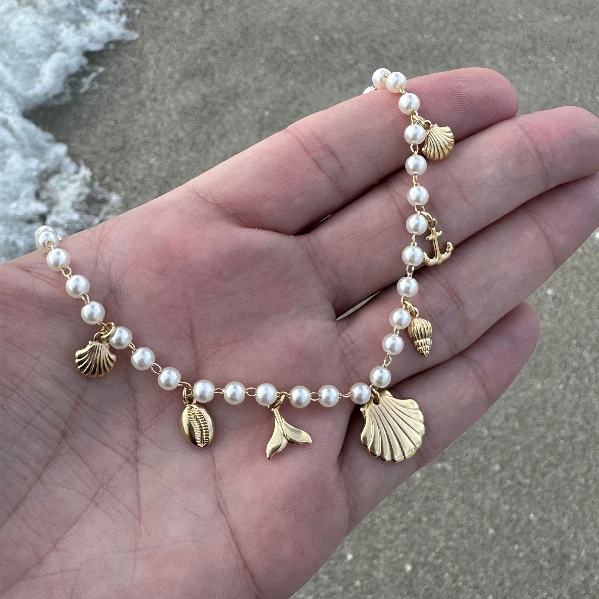 Customized DIY Fashion Stainless Steel Small Pendant Jewelry Trendy Shell Conch Ship Anchor Pendant Necklace