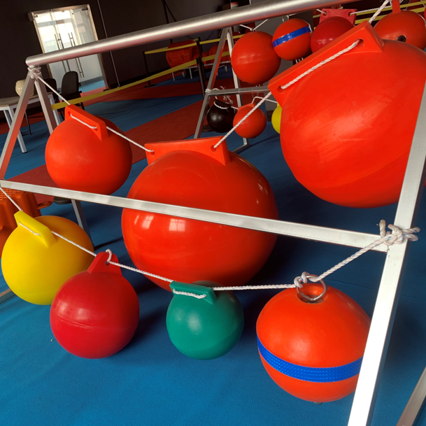 Customized 24'' Inches Diameter 600mm Marine Ball Boat Mooring Buoy Pull Rings Anchor Marker Buoy Surface Warning Marker Buoy