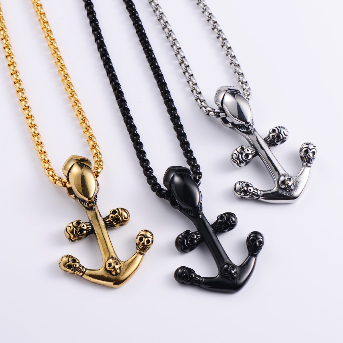 Skull Pendant Jewelry Anchor Sailing Boat Hook Pirate Jewelry 316L Stainless Steel Pendant