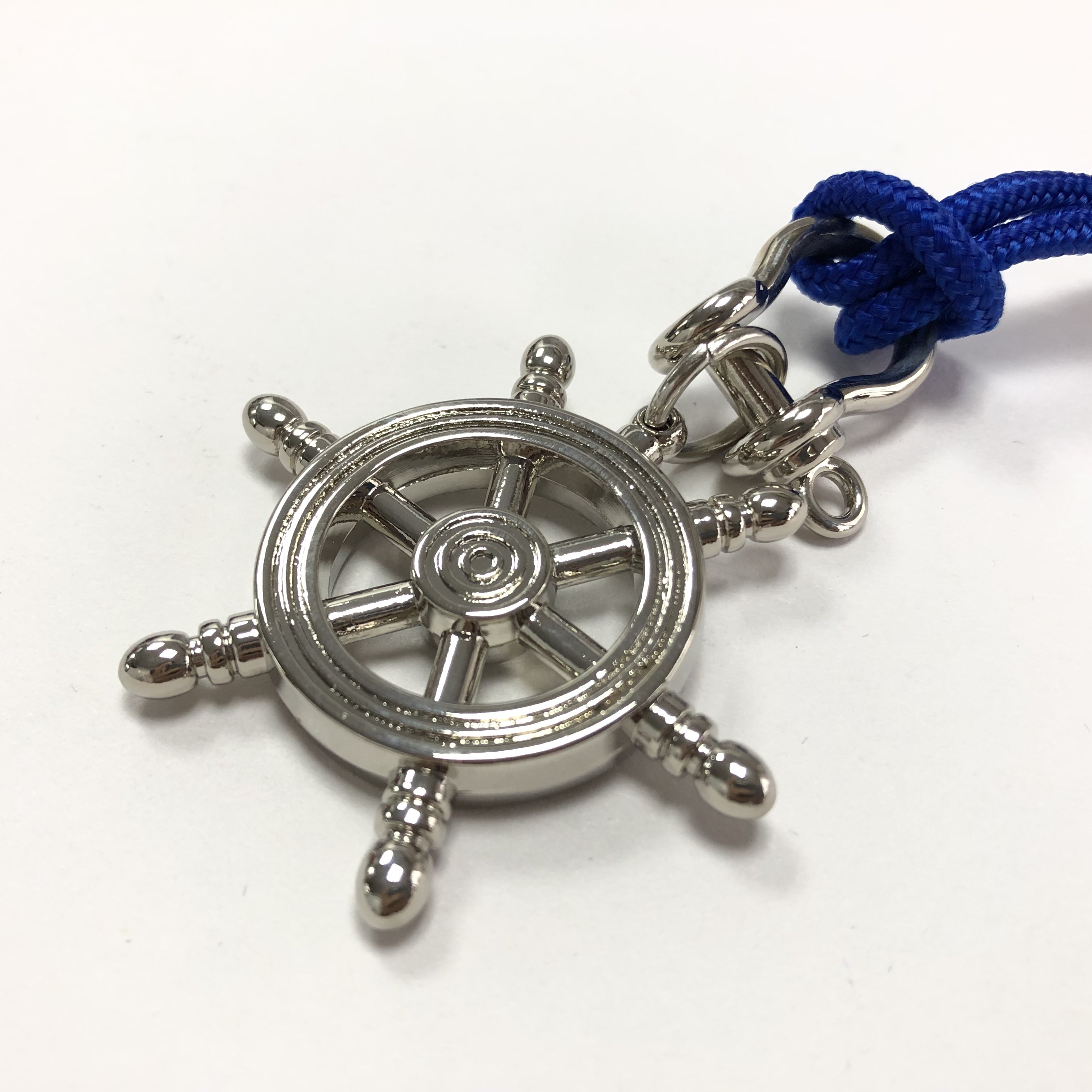 Zinc Alloy Metal Ship Steering Wheel Keyholder Boat Anchor Rudder Keychain Ribbon Helm Sailing Tourism Gifts Keyring