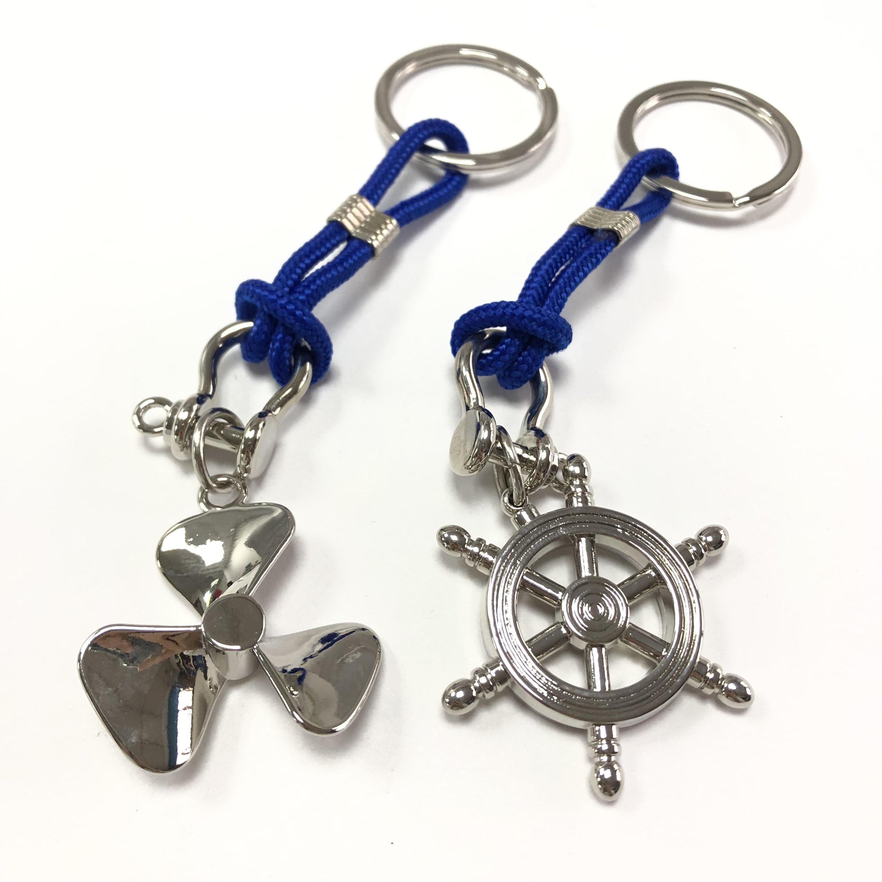 Zinc Alloy Metal Ship Steering Wheel Keyholder Boat Anchor Rudder Keychain Ribbon Helm Sailing Tourism Gifts Keyring