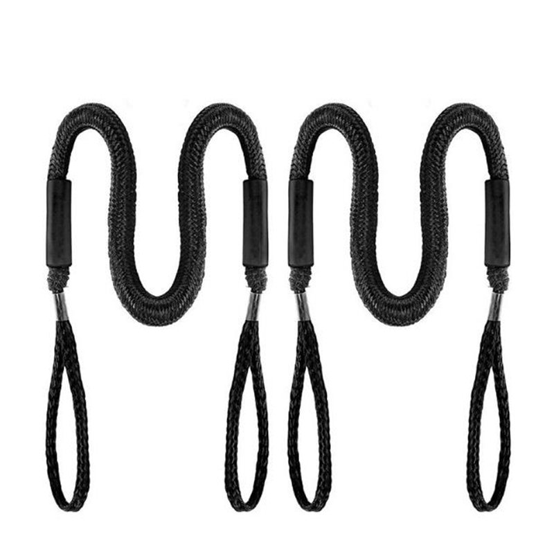 Marine Boat Bungee Dock Line Anchor / Mooring Rope 4-5.5ft Black Outdoor