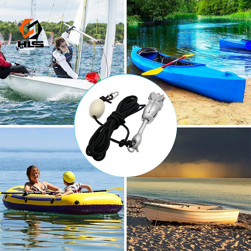 1.5Kg Carbon Steel Boat Folding Casting Malleable Marine Rope Red Painted Marine Folding Anchor