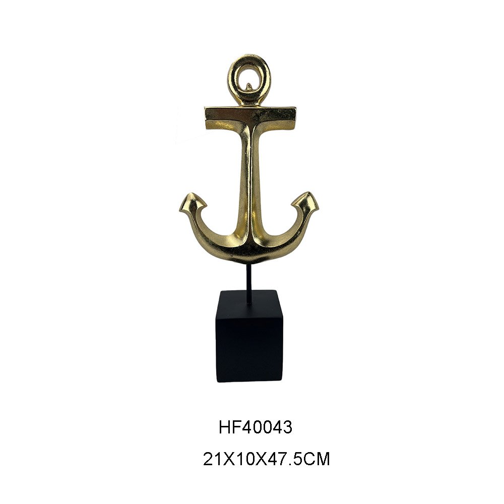 New Design Nautical Anchor Figurine Resin Boat Sculptures Anchor Statue Ornament for Home Tabletop Modern Decor Resin Crafts