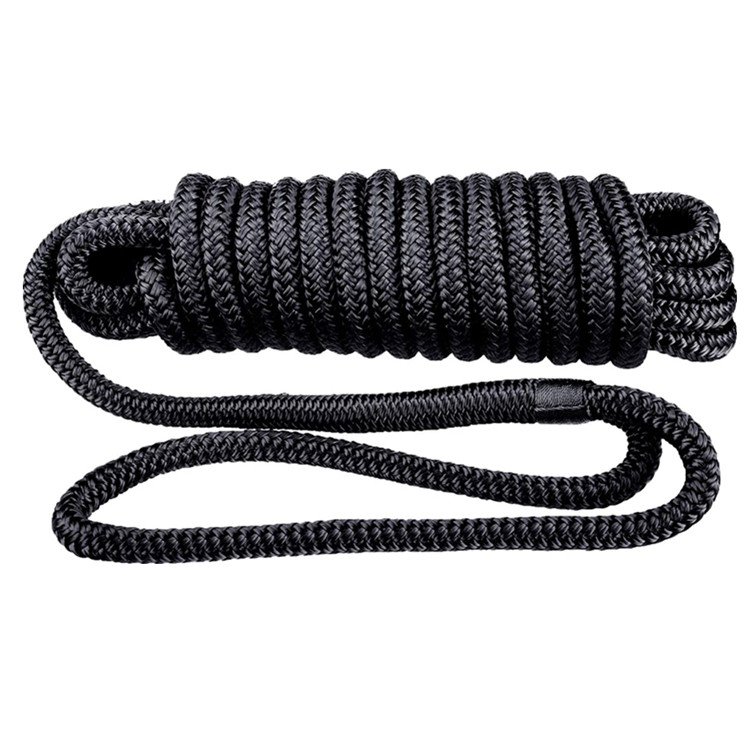 China Supplier 3/8inch Marine Rope 15ft Nylon Double Braided Dock Line for Boat Mooring and Sailing