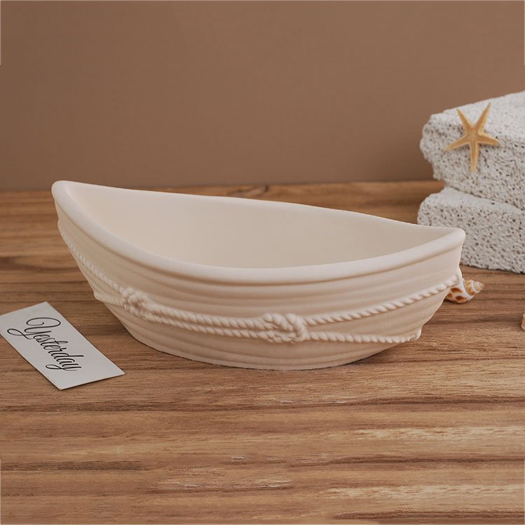 YS Boat Shaped Candle Cup Silicone Mold Gypsum Storage Box Flower Pot Casting Mould DIY Aromatherapy Candle Making Supplies