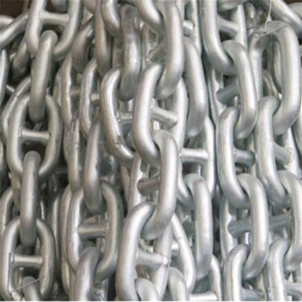 Grade 2 Zinc-Finished Welded Chain Marine Stud Ship Anchor Link for Drag Use