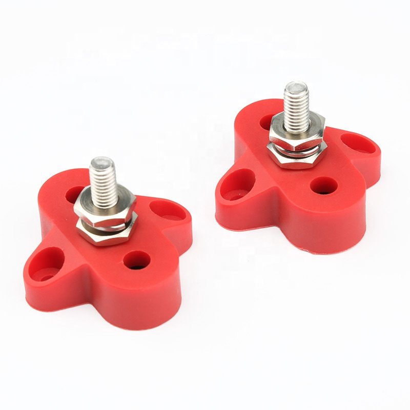 M6 M8 M10 Bus Bar Single Stud Battery Junction Post Terminal Block Busbar Fixed Wiring Bolt for Car Modify RV Yacht Retrofit