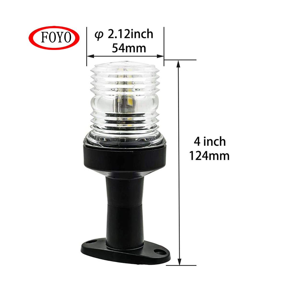 FOYO 12V LED Yacht Anchor Navigation Light Marine Signal Light with Plastic Steel Materials for Boats and Ships