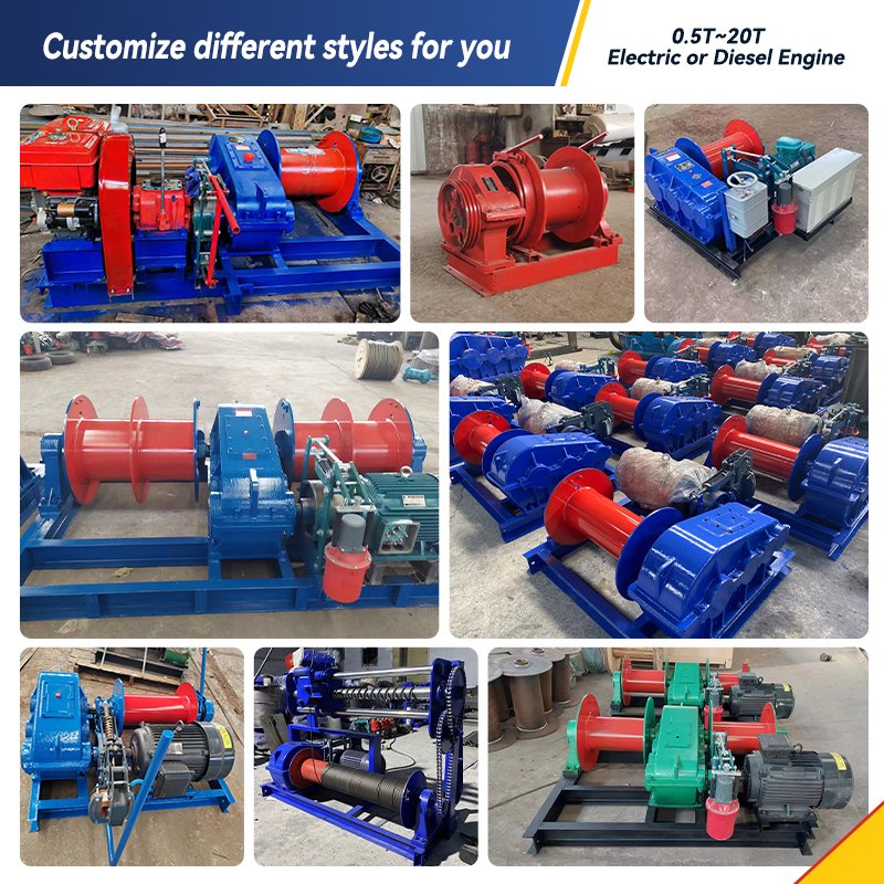 Hydraulic Electric Anchor Cable Pulling Winch Double Drum 220-480 Volt Winch Electr Par Supply 1 Ton Winch