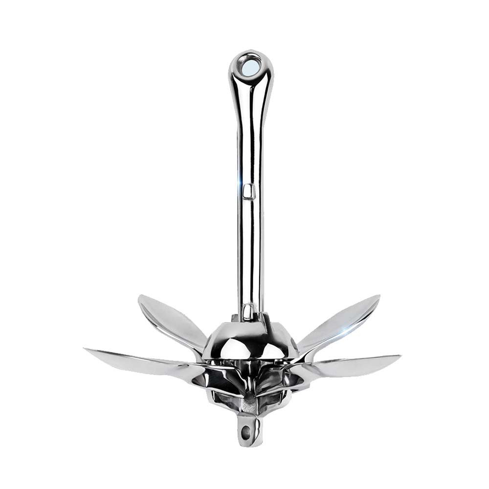 Portable Stainless Steel Folding Boat Anchor Kayak & Ship Anchor with Galvanized Marine Parts for Use Water Sports Accessories