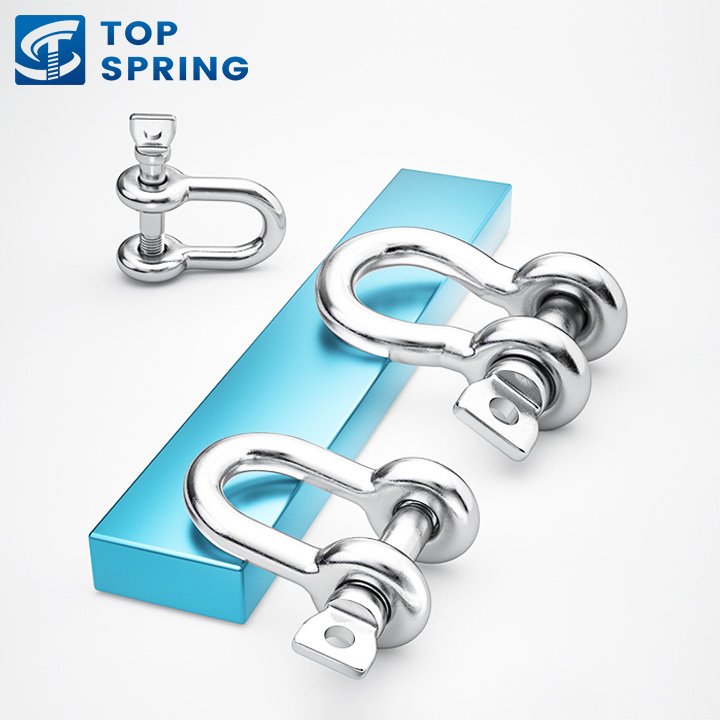 304 M3 M4 M5 Anchor Shackle Marine D-Shackle Lifting Hook U-shaped Horseshoe Buckle Stainless Steel Bow D Shackle