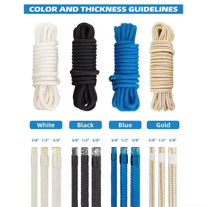 2023 Top Selling Dock Lines Ropes Boat Accessories Double Braided Nylon Dock Line