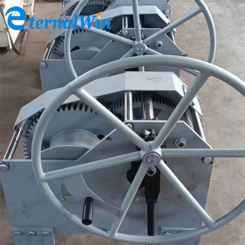 40T Heavy Duty Autobrake Hand Winch 100m Wire Rope Manual Boat Winch for Fishing Line