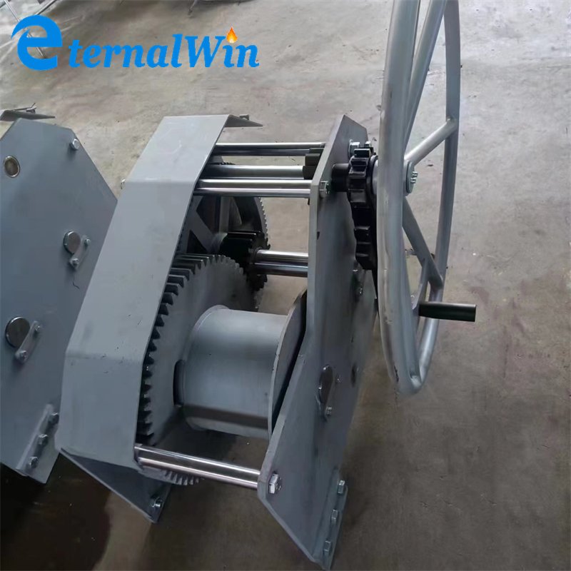 40T Heavy Duty Autobrake Hand Winch 100m Wire Rope Manual Boat Winch for Fishing Line