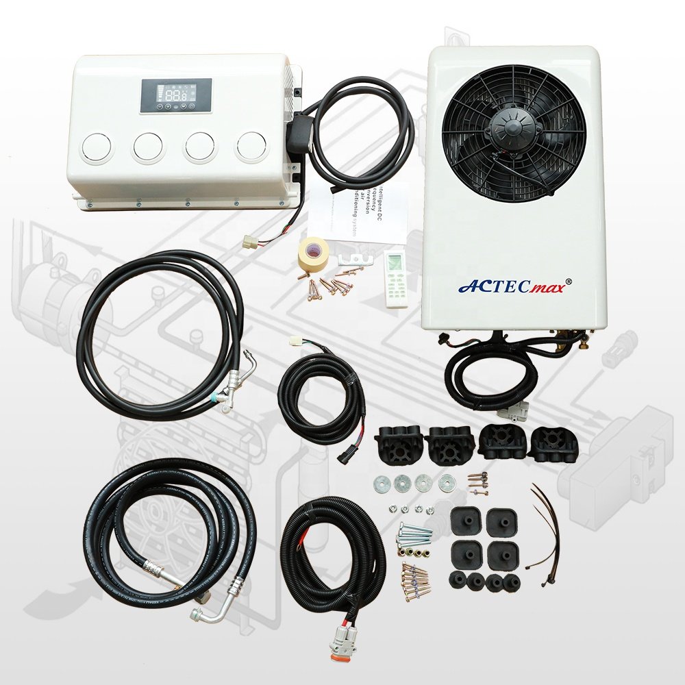 White Split Electric Parking Cooler 12V/24V AC Unit AC.161.066 Car Air Conditioner for RV Truck Cabin Electric Forklift