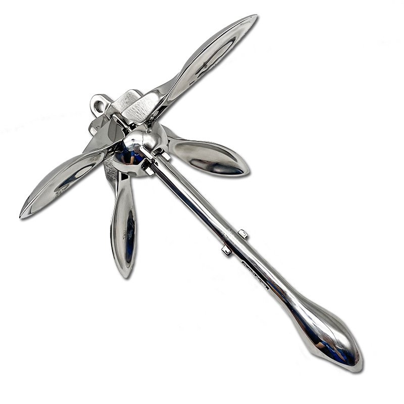 Marine Casting Yacht Docking Boat 316 Stainless Steel 6kg Folding Grapnel Anchor