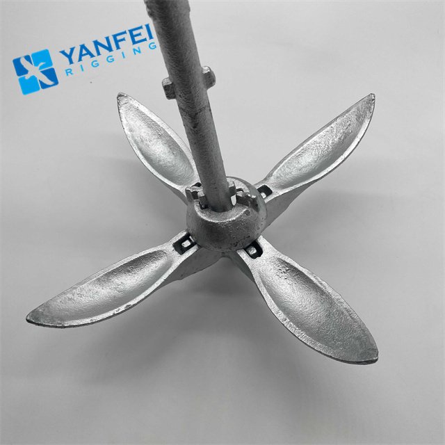 Marine Hardware 0.7~15kg High Quality Carbon Steel Galvanized Folding Anchor for Boat Yacht Kayak